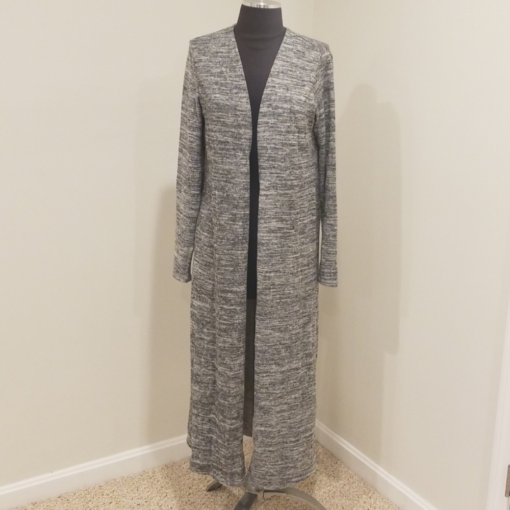 ROLLA COSTA Grey Combo Size M Long Open Cardigan
